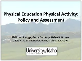 Physical Education Physical Activity: Policy and Assessment