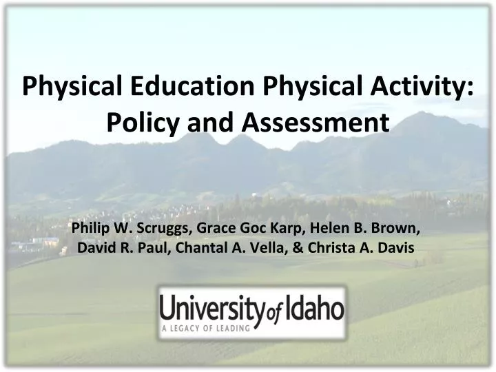 physical education physical activity policy and assessment