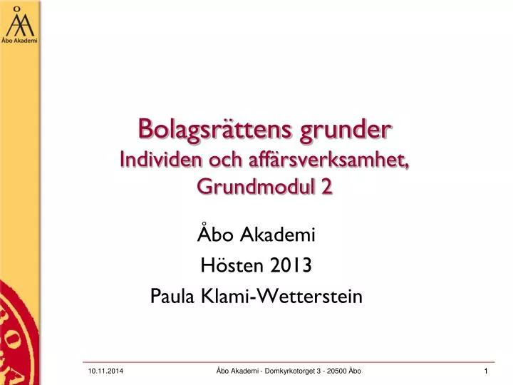 bolagsr ttens grunder individen och aff rsverksamhet grundmodul 2