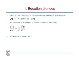 1 equation d ondes