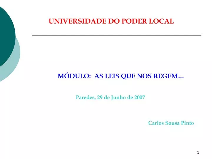 universidade do poder local