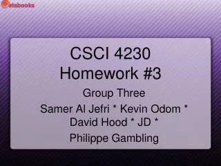 CSCI 4230 Homework #3