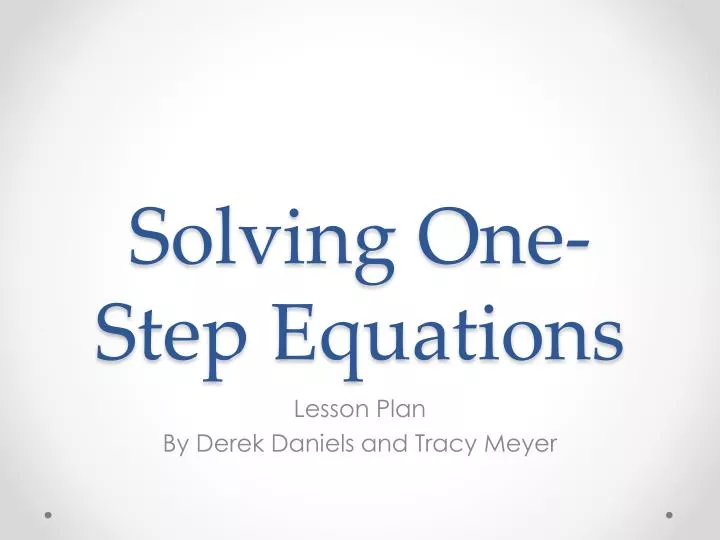solving one step equations