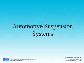 Automotive Suspension Systems