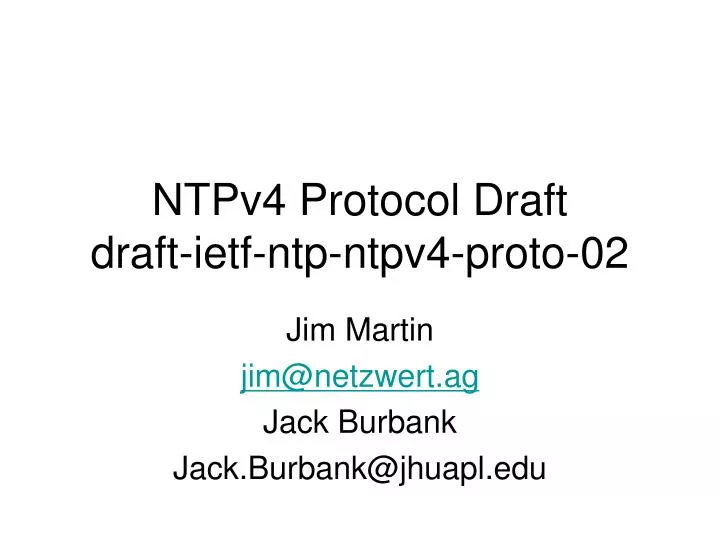 ntpv4 protocol draft draft ietf ntp ntpv4 proto 02