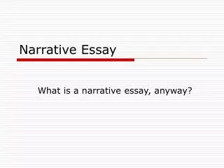 Narrative Essay