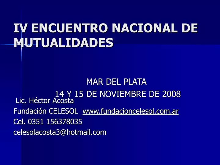 iv encuentro nacional de mutualidades