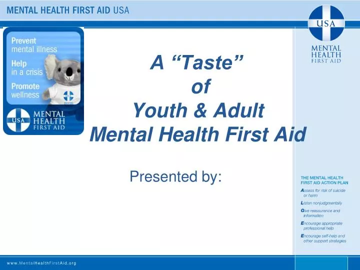 a taste of youth adult mental health first aid