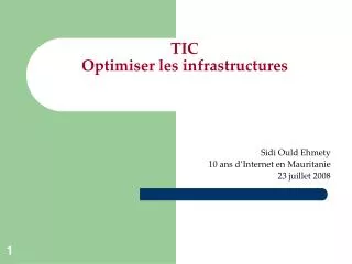 tic optimiser les infrastructures