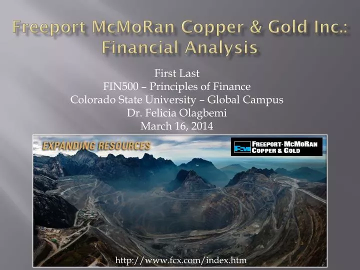 f reeport mcmoran copper gold inc financial analysis
