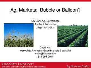 Ag. Markets: Bubble or Balloon?