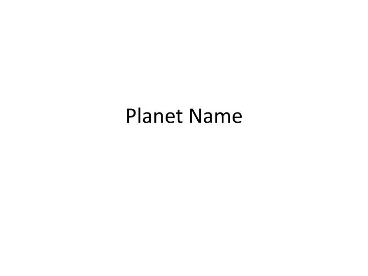 planet name