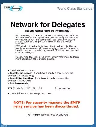 Network for Delegates