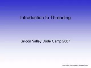 Introduction to Threading