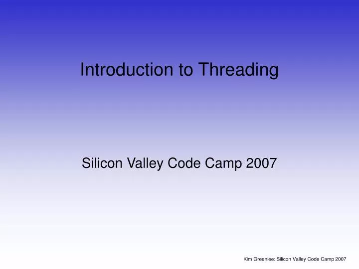 introduction to threading