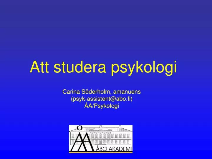 att studera psykologi