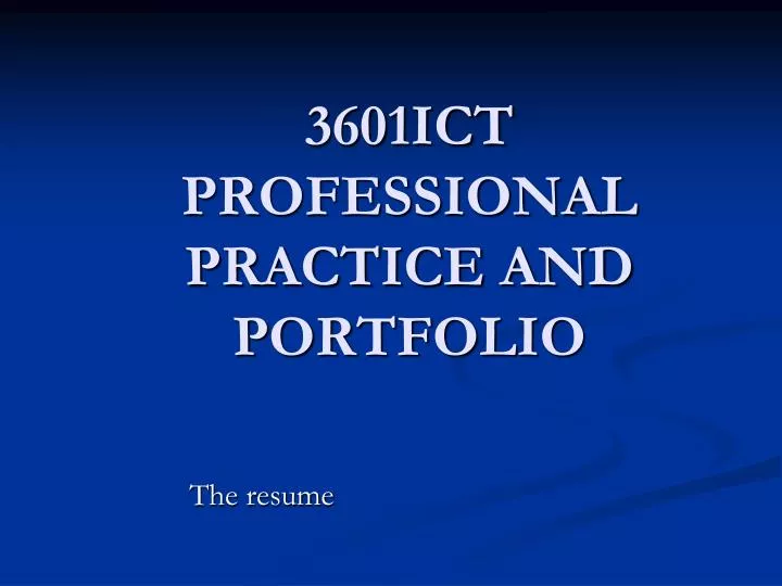 3601ict professional practice and portfolio