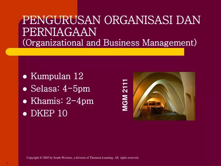 pengurusan organisasi dan perniagaan organizational and business management