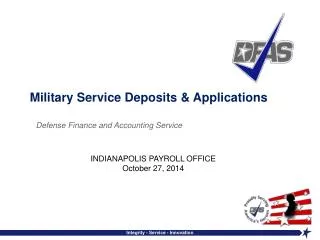 Military Service Deposits &amp; Applications