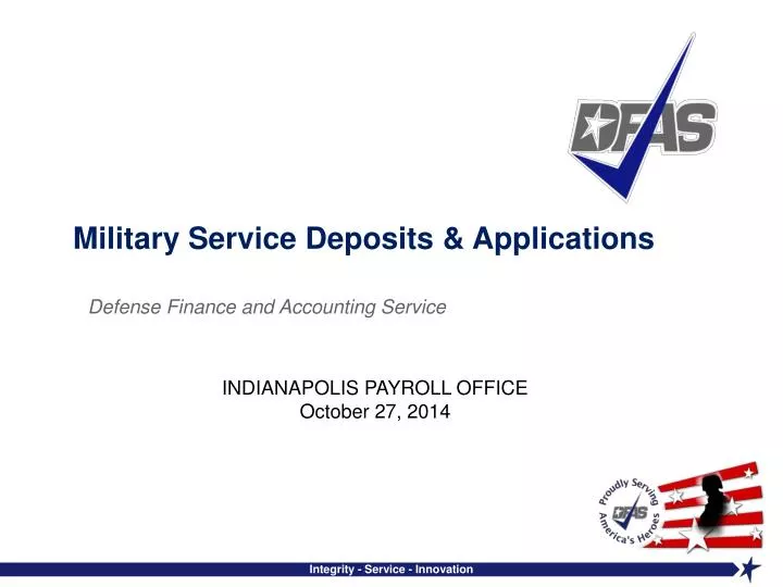 military service deposits applications