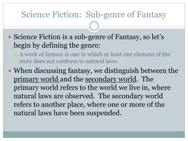 science fiction sub genre of fantasy