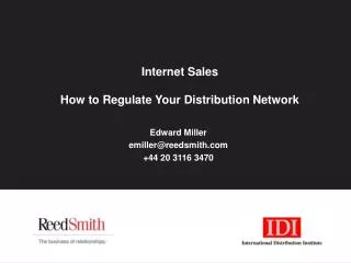 Internet Sales How to Regulate Your Distribution Network