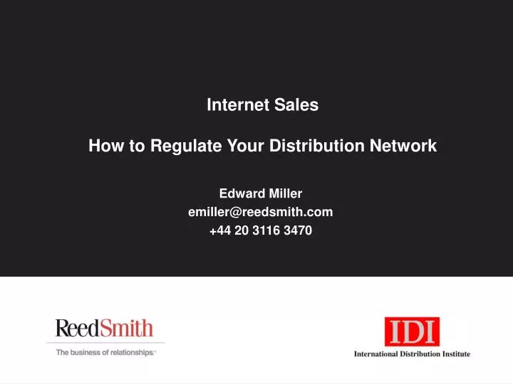 internet sales how to regulate your distribution network