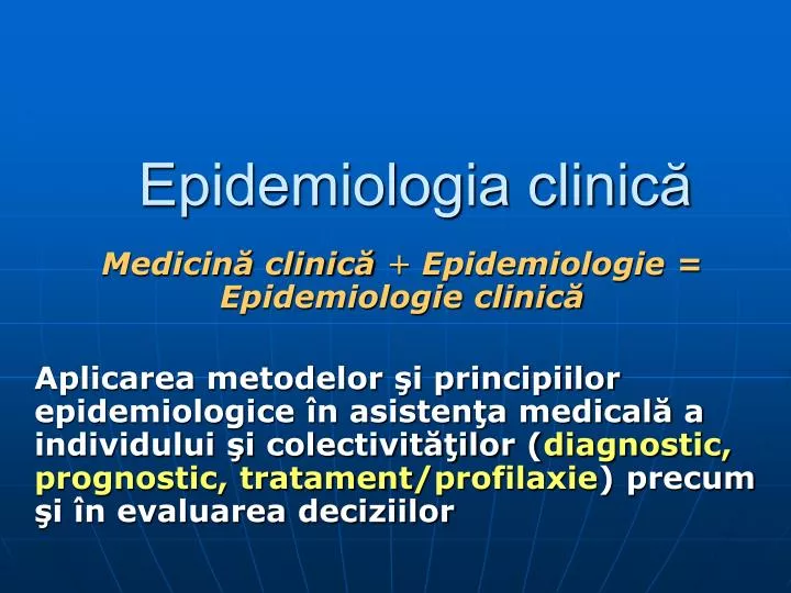 epidemiologia clinic
