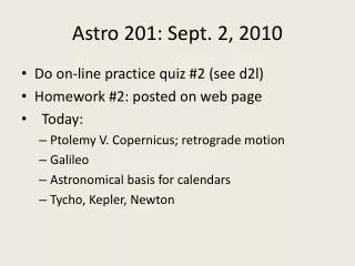 Astro 201: Sept. 2, 2010