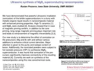Ultrasonic synthesis of MgB 2 superconducting nanocomposites