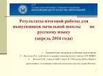 Результаты итоговой работы для выпускников начальной школы по русскому языку - slide 1