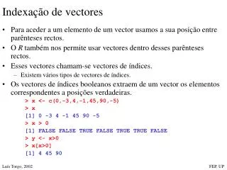 indexa o de vectores