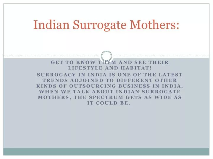 indian surrogate mothers