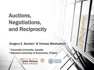 Auctions, Negotiations, and Reciprocity