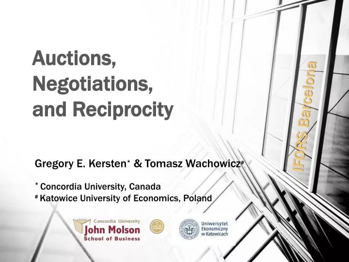 auctions negotiations and reciprocity