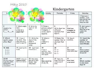 May 2010 Kindergarten