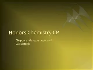Honors Chemistry CP