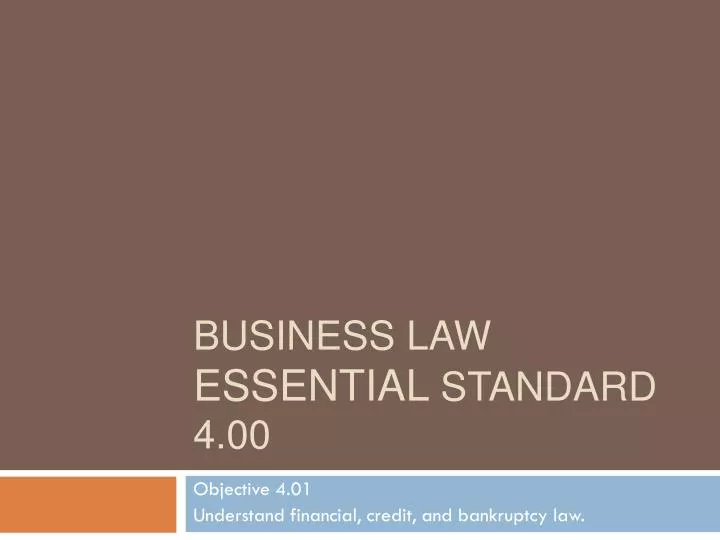 business law essential standard 4 00