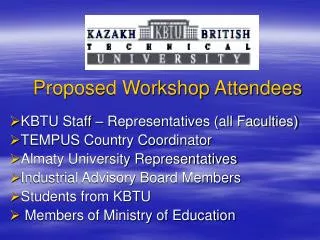 Proposed Workshop Attendees