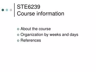 STE6239 Course information