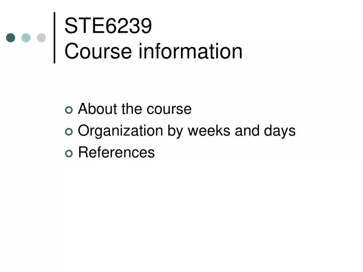ste6239 course information