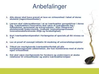 anbefalinger
