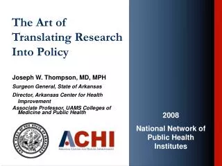 The Art of Translating Research Into Policy