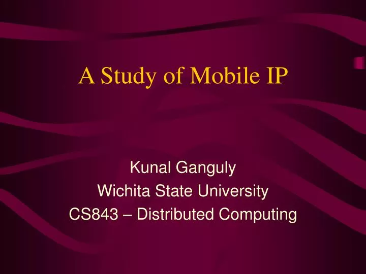 a study of mobile ip