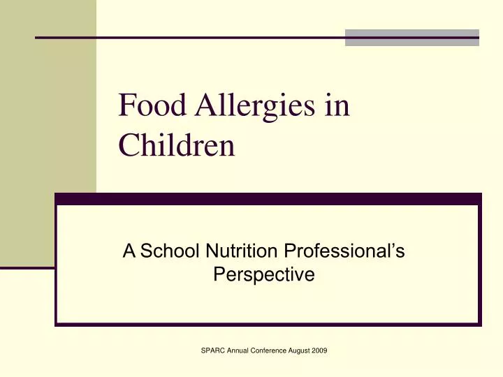 food allergies in children