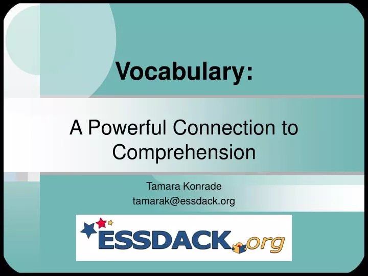 vocabulary a powerful connection to comprehension