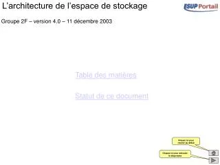 l architecture de l espace de stockage
