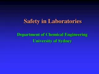 Safety in Laboratories