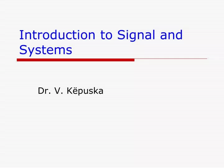 introduction to signal and systems
