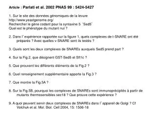 Article : Parlati et al. 2002 PNAS 99 : 5424-5427